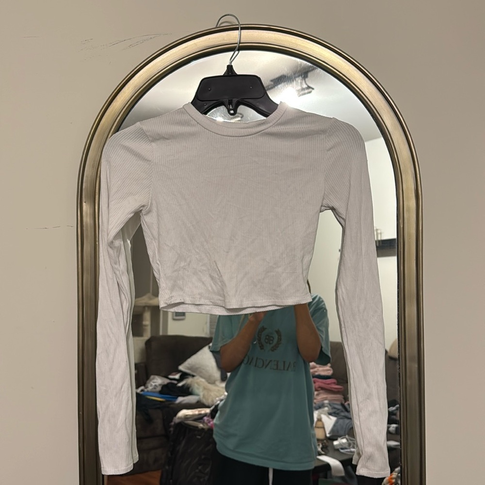 Garage ribbed white crop top, size xs, never worn